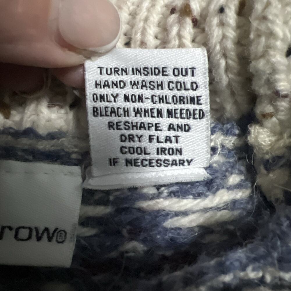 Vintage Croft & Barrow Nordic Fair Isle Wool Blend Sweater M Chunky Knit Cozy - Picture 3 of 8